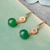 JGL-03220292镀金雏菊绿玛瑙耳环小清新女学生耳饰简日常耳坠礼物 商品缩略图2