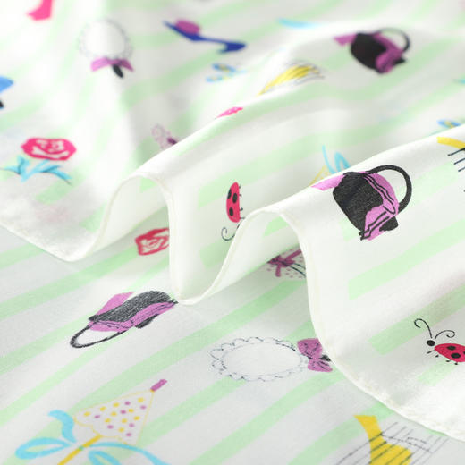 韩国品牌（桑蚕丝棉）印花小方巾 4B 4C 上 商品图12