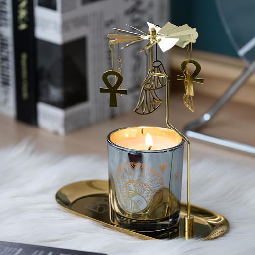 大英博物馆 埃及系列 盖亚安德森猫 托盘走马灯蜡烛香氛套装礼盒 商品图2