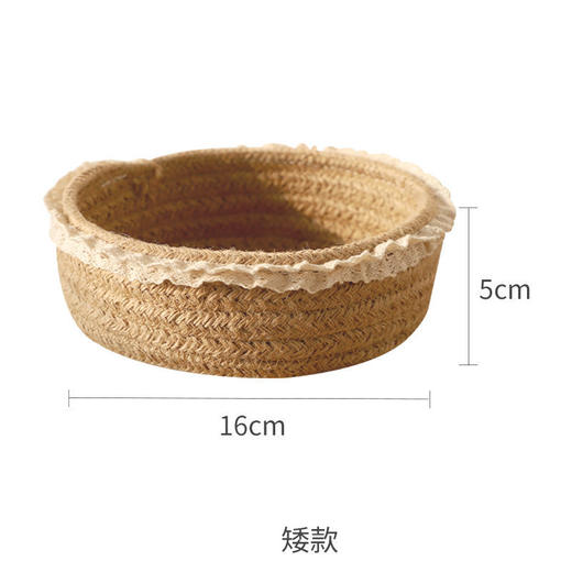 黄麻编织收纳筐布艺桌面收纳盒多功能杂物化妆品首饰小物件整理盒 商品图8