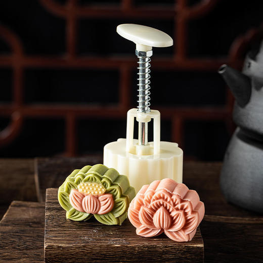 莲花月饼模具 绿豆糕冰皮月饼糕点点心家用烘焙手压式压花工具 商品图9