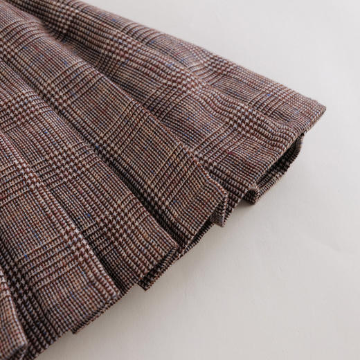 【马克珍妮 芦芙】秋装新款 女童经典格纹毛呢百褶裙221665 商品图3