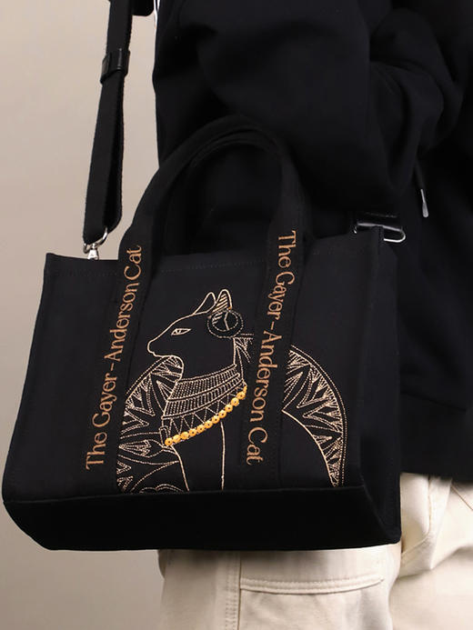 【米舍】大英博物馆安德森猫刺绣手提斜挎包 商品图1