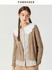 Famecoco范可儿镂空长袖针织开衫女早秋V领羊毛披肩外套F225DA002 商品缩略图1