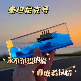 【永不沉没的泰坦尼克号】游轮流体漂流瓶桌面摆件漂浮船小礼物男生喜爱生日礼品 黑珍珠号