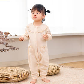 商场同款棉果果秋季新款彩棉舒适透气女童对开连体衣小童M321722122418