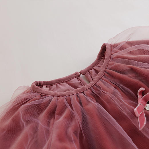 【马克珍妮 芦芙】秋装新款 女童丝绒复古网纱连衣裙221363 商品图5