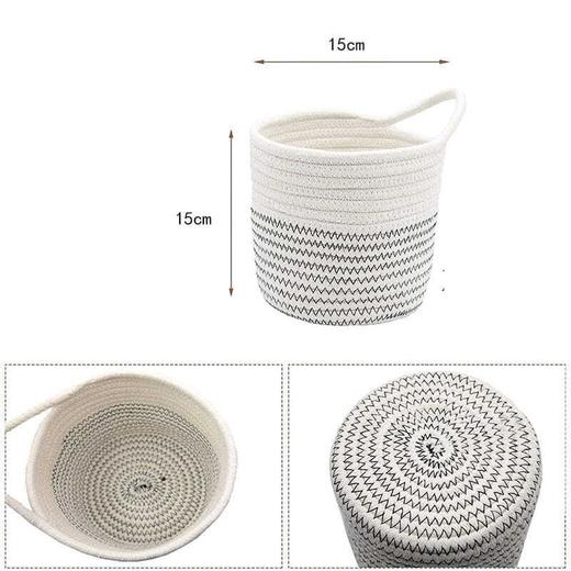 壁挂收纳筐钥匙棉麻玄关收纳篮杂物零食筐花盆编织挂篮吊篮盆栽 商品图9