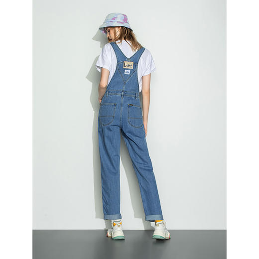 Lee商场同款22秋季新品中蓝色女款背带牛仔长裤LWB0043565PN-351 商品图1