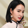 JGL-03220199贝壳花南红时尚镀金耳环 女夸张古风耳坠气质长款耳饰 商品缩略图1