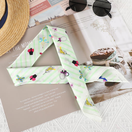 韩国品牌（桑蚕丝棉）印花小方巾 4B 4C 上 商品图8