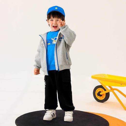 商场同款棉果果秋季新款男童复合绒绒面里子时尚质感运动针织复合绒休闲外套M312100422496 商品图1