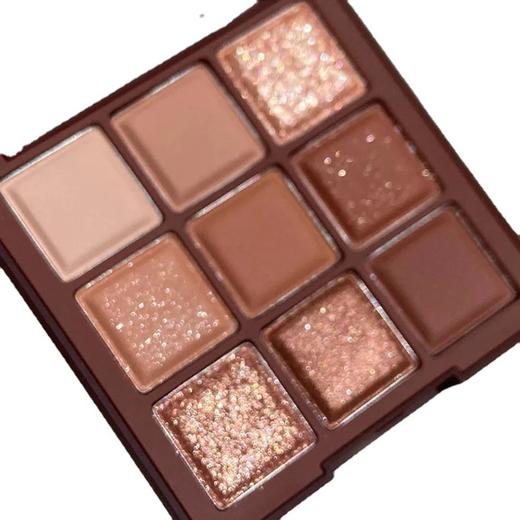 「看的见的高颜值」9色大地色眼影盘 彩妆巧克力九色眼影盘粉质细腻珠光哑光闪粉眼影 商品图4