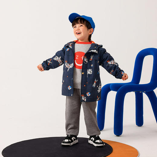 商场同款棉果果秋季新款男童外套+内胆外套一衣三穿时尚好穿两件套保暖冲锋衣M312100422499 商品图0