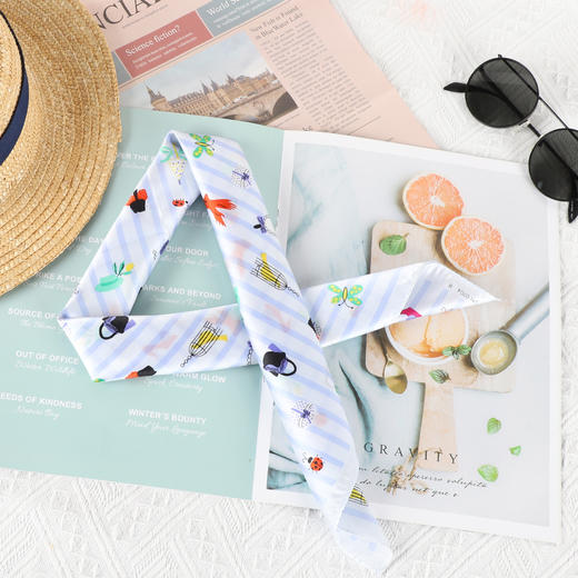 韩国品牌（桑蚕丝棉）印花小方巾 4B 4C 上 商品图2