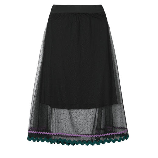 MIIDII谜底2022春新款复古浪漫A型网纱裙蕾丝长半身裙221MB0092 商品图4