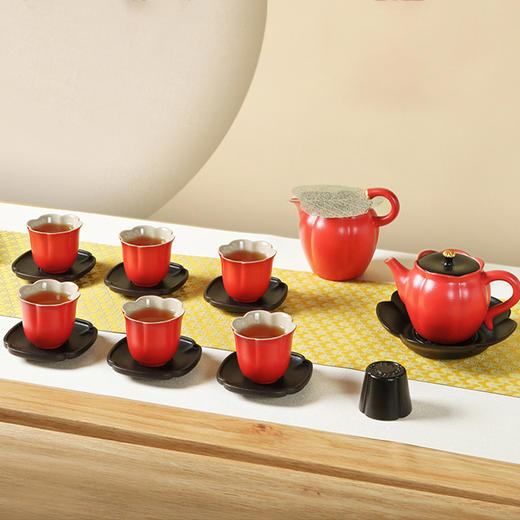 陆宝陶瓷茶器套装吉相伴商务送礼6人用中式高端整套功夫茶具 商品图0