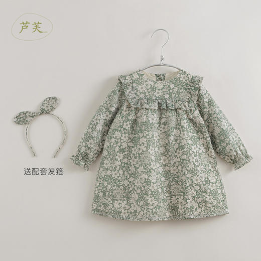 【马克珍妮 芦芙】秋装新款 秋日卷草花纯棉连衣裙221709 商品图1