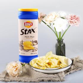 墨西哥进口乐事stax原味/烧烤味大波浪薯片桶装休闲膨化零食品