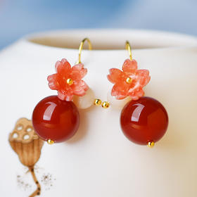 JGL-03220265红色喜庆耳环新娘耳饰婚庆用品厂家简约日常耳饰小可爱学生女