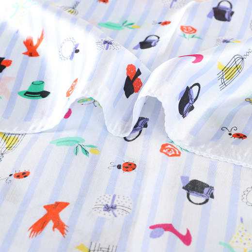 韩国品牌（桑蚕丝棉）印花小方巾 4B 4C 上 商品图5