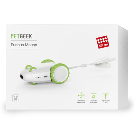 GiGwi贵为疯狂老鼠猫咪用品发声发光仿真老鼠玩具毛绒羽毛猫玩具 商品图4