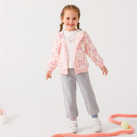 棉果果商场同款秋季新款毛圈女童针织连帽外套M322100222430