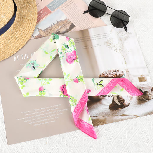 韩国品牌（桑蚕丝棉）印花小方巾 7A 7B 5B 上 商品图2