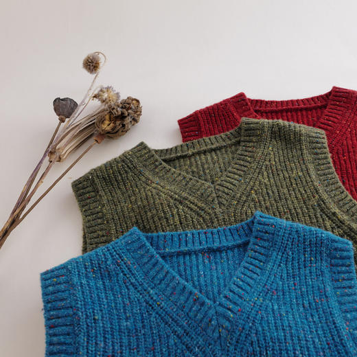 【马克珍妮 芦芙】秋装新款 羊毛点子纱针织马甲221656 商品图3