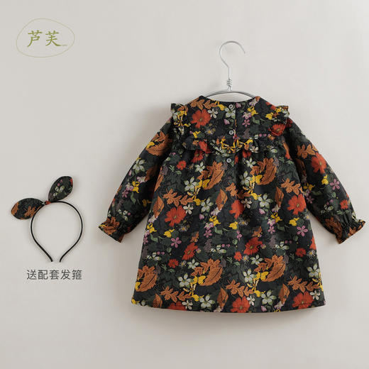 【马克珍妮 芦芙】秋装新款 秋日卷草花纯棉连衣裙221709 商品图3