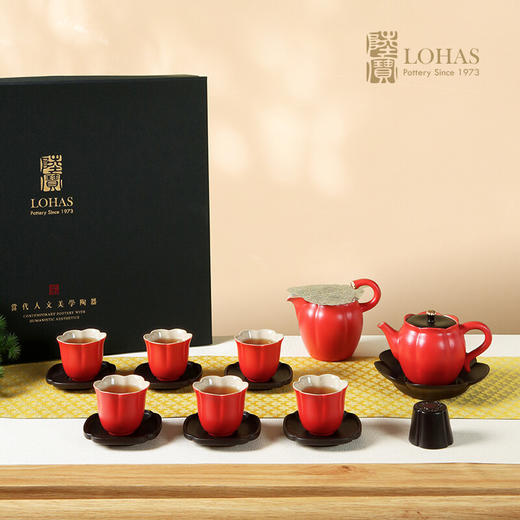 陆宝陶瓷茶器套装吉相伴商务送礼6人用中式高端整套功夫茶具 商品图1
