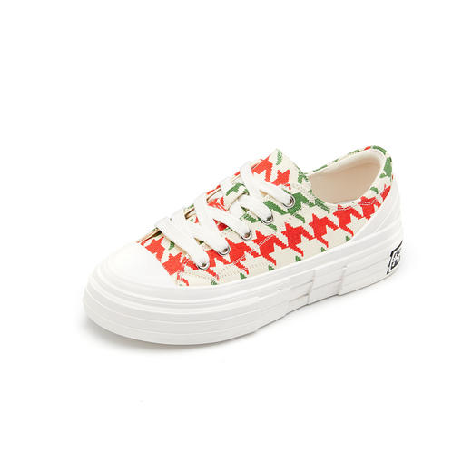 西村名物2022年秋新款迷彩印花厚底帆布鞋休闲鞋女10951 商品图3