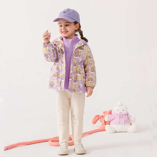 棉果果商场同款秋季新款女童外套+内胆外套两件套一衣三穿保暖冲锋衣气质时尚M322100422432 商品图2