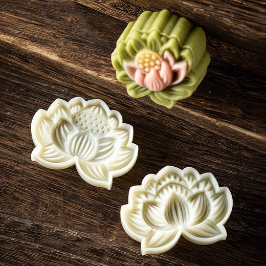 莲花月饼模具 绿豆糕冰皮月饼糕点点心家用烘焙手压式压花工具 商品图4