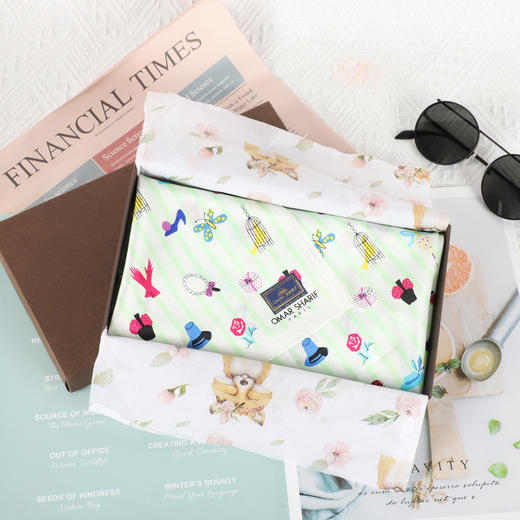 韩国品牌（桑蚕丝棉）印花小方巾 4B 4C 上 商品图9