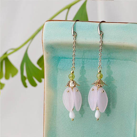 JGL-03220273新款简约耳环女显瘦耳坠感流苏耳夹耳饰 商品图3