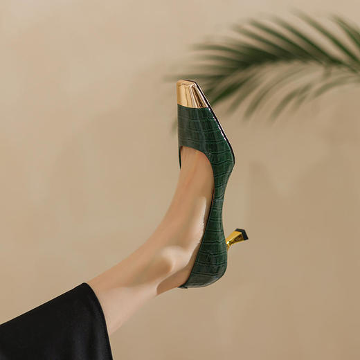 气质金属头方头，浅口中跟单鞋 DB-M5226 商品图5