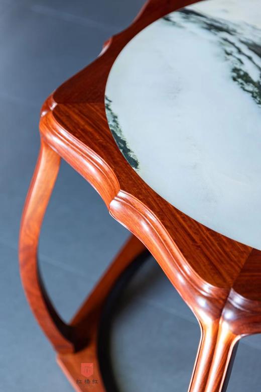 红桥红  家具严选  缅甸花梨（大果紫檀）【石面 海棠桌 七件套】 商品图5