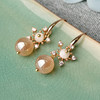 JGL-03220288镀金珍珠耳环复古贝壳耳饰气质汉服旗袍配饰送女友礼物 商品缩略图3