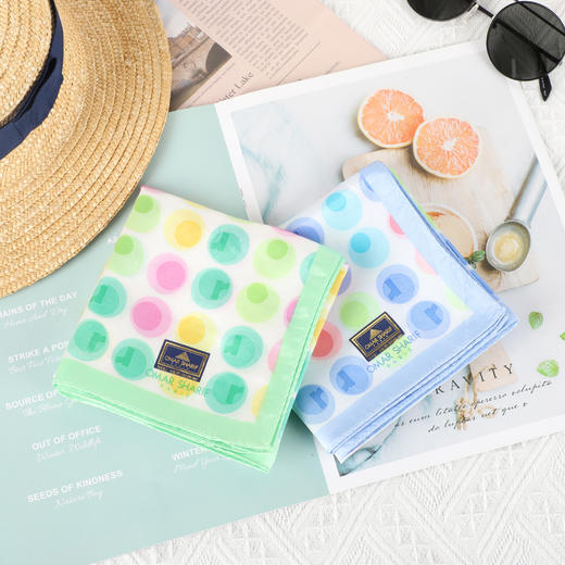 韩国品牌（桑蚕丝棉）印花小方巾 F165 F166 上 商品图0