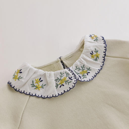 【马克珍妮 芦芙】秋装新款 女童刺绣花边领纯棉卫衣221103 商品图4