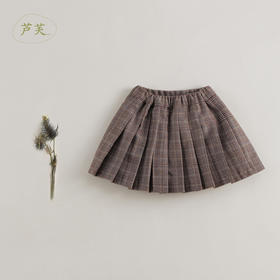 【马克珍妮 芦芙】秋装新款 女童经典格纹毛呢百褶裙221665