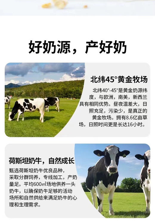 新疆花园黄金牧场纯牛奶🥛每天必喝的牛奶，浓郁的奶香味，零添加，香醇柔滑。一款无限回购，纯牛乳的好牛奶。每天一杯花园奶只用心为你 商品图4