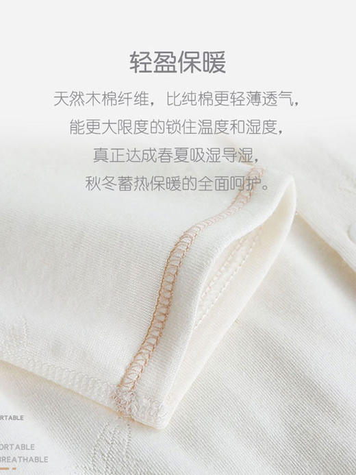 babybean亲豆木棉提花男女宝宝全开哈衣20NY01019N0102 商品图3