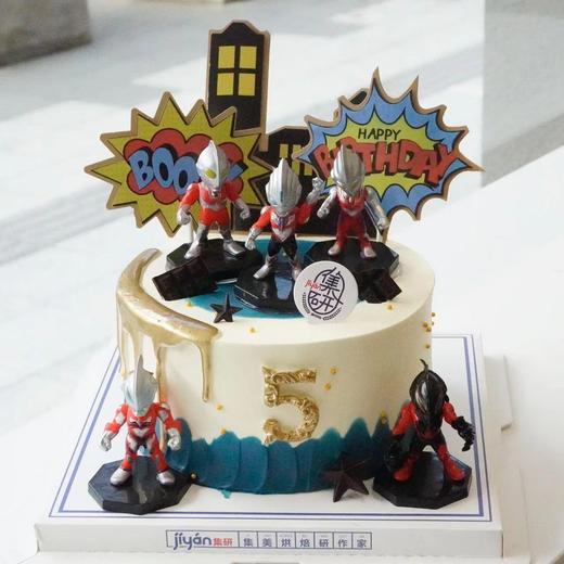 奥特曼超人炫酷款#爆发的小宇宙（蛋糕需提前6小时下单，不接急单）【页面往下拉，有尺寸和口味选择】 商品图0