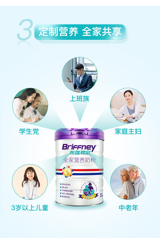 圣元布瑞弗尼全脂高钙奶粉800g全家营养奶粉高铁800g 商品图2