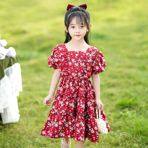 女童碎花泡泡袖连衣裙  DFAK1905 商品图2