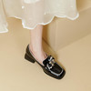 低跟牛皮休闲水钻，小皮鞋英伦风粗跟女鞋 PS1013 商品缩略图1