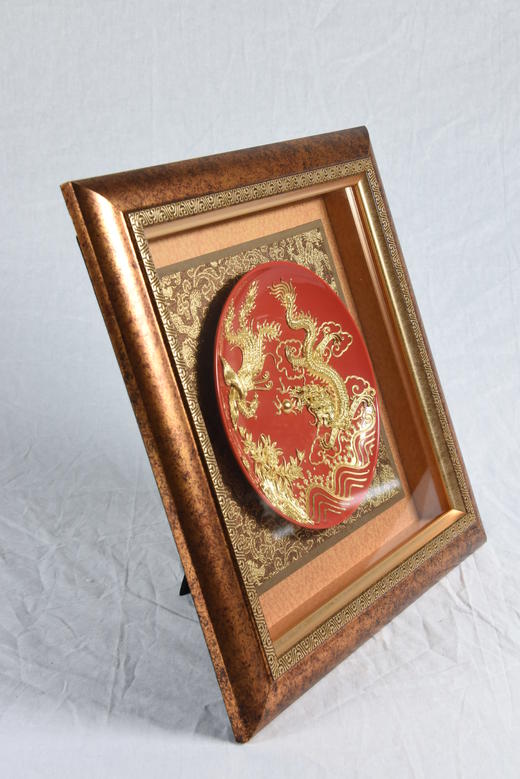 中华老字号牡丹龙凤盘挂件（8英寸红）送礼必备 商品图2