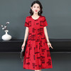 特大码300斤棉绸连衣裙女中长款加肥加大200斤胖妈妈装裙子HS-083 商品缩略图4
